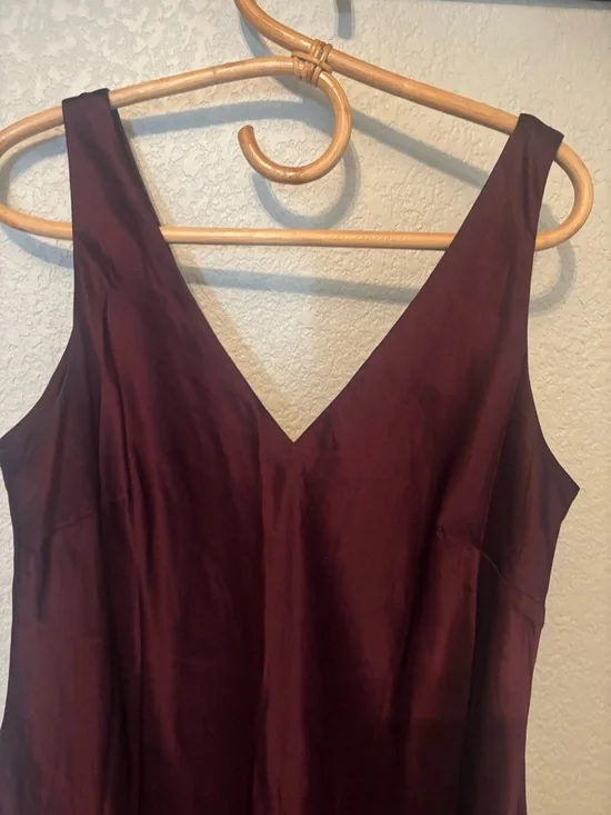 Lauren Ralph Lauren Women's 100%
Silk Slip Asymmetrical Dress in Deep Burgundy - Picture 11 of 15